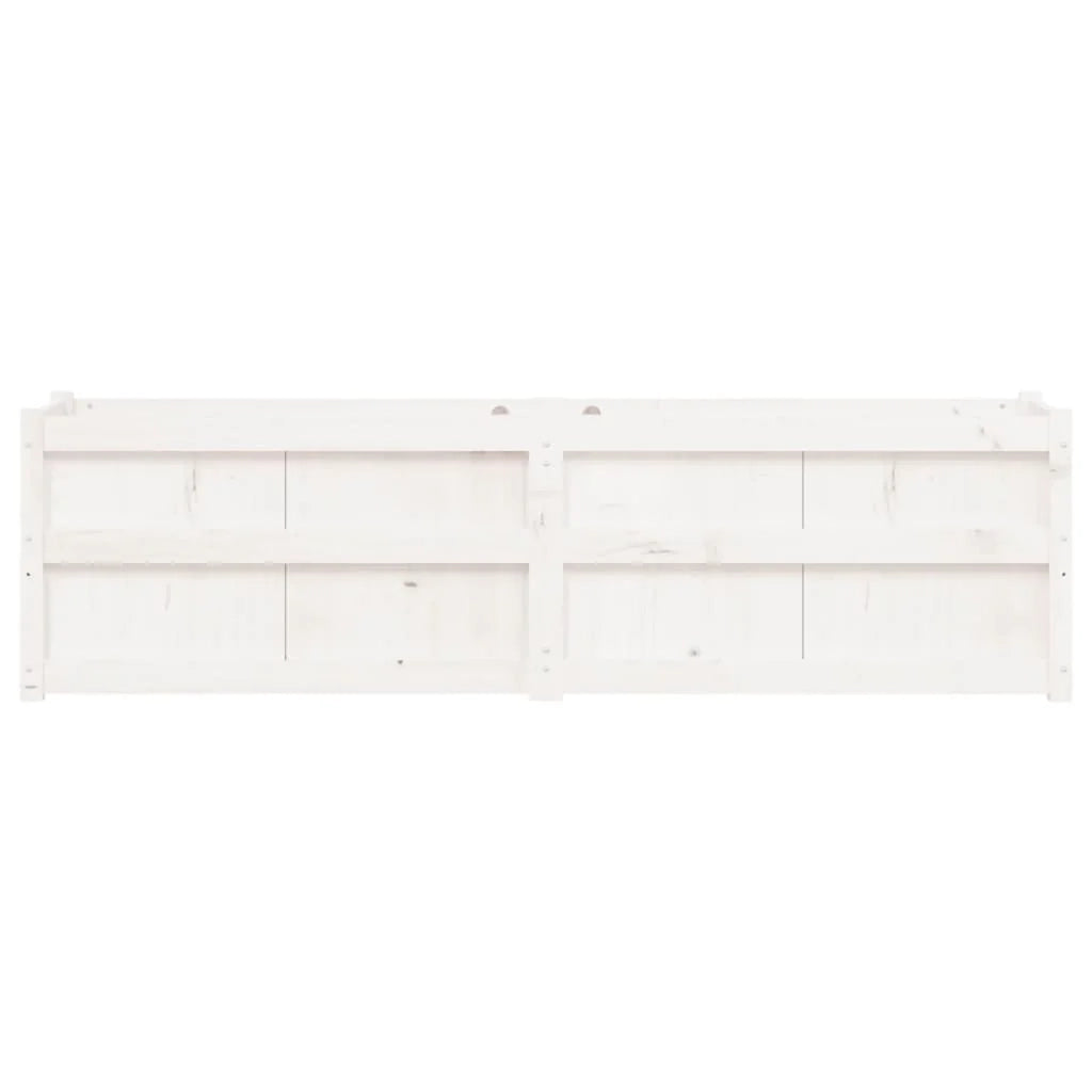 Fioriera rialzata per piante fiori terrazza giardino 180 x 50 x 50 cm legno di pino massiccio bianco 02_0037474