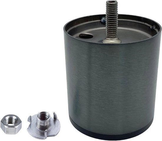 Supporti di mobili in acciaio con dado M8 - Set di 8 - Ø 60 mm - Altezza 65 mm - Compresi i viti a goccia