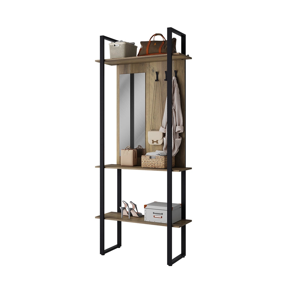Vicco Armadio da ingresso Antracite 90 x 215 cm con gancio e specchio