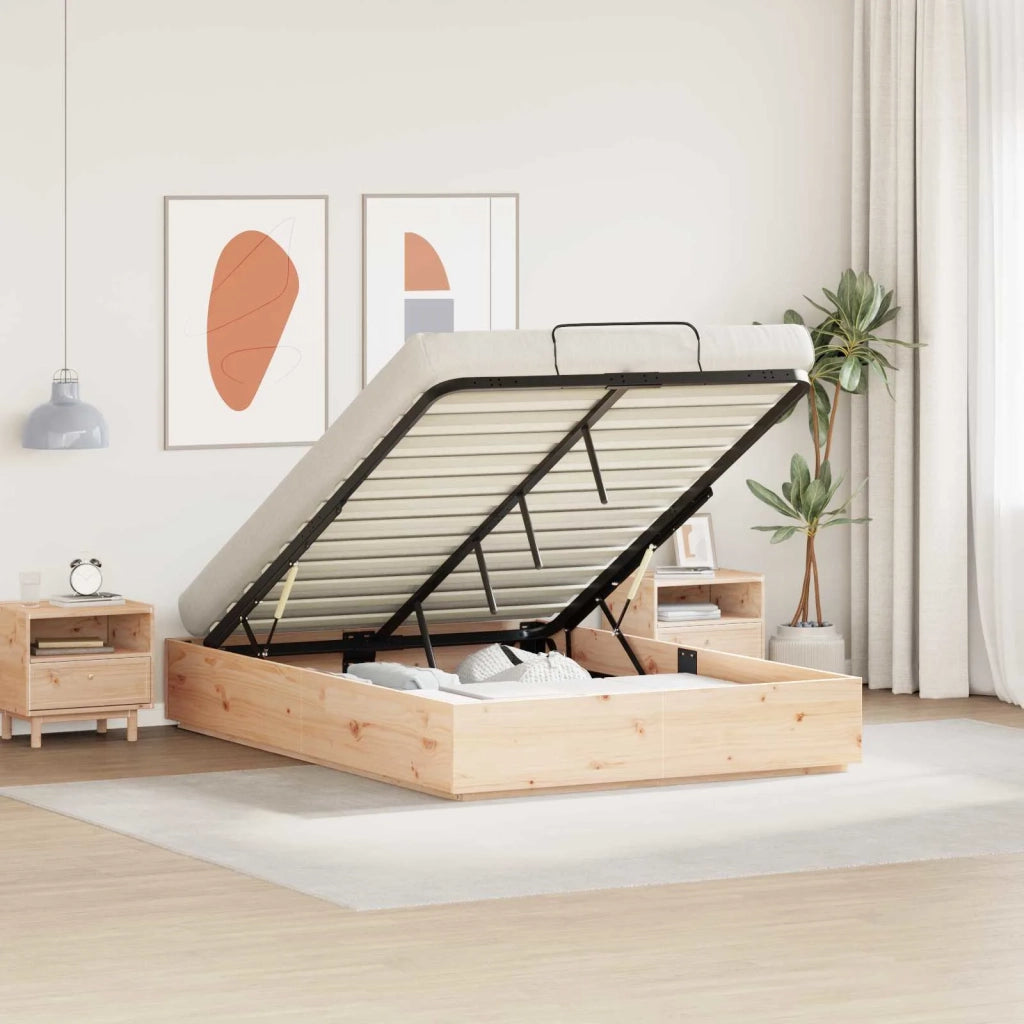 Letto ottomano Naturale 120 x 200 cm Legno di pino massiccio