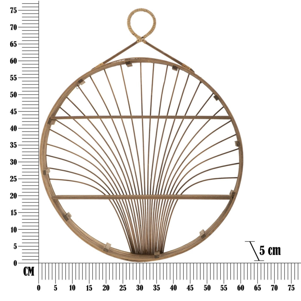 Bacheca Fuji in rattan naturale da parete — 60,5x10,5x76 cm