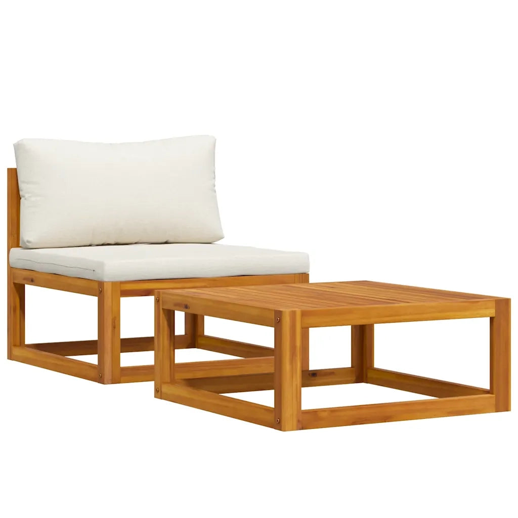 Set Divani da Giardino 2 pz con Cuscini in Massello di Acacia 311859