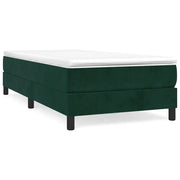 Letto singolo | Letto per adulti | Giroletto a Molle con Materasso Verde Scuro 90x200 cm Velluto