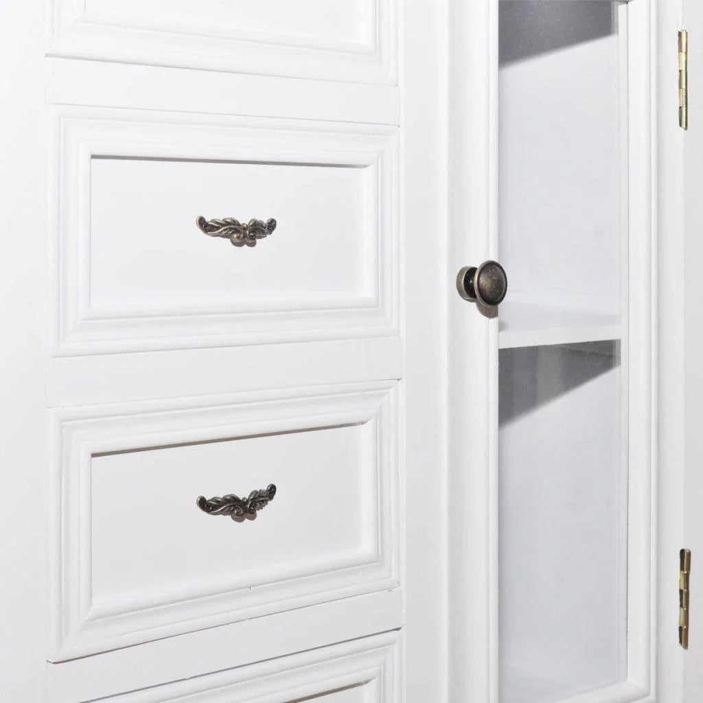 Buffet credenza mobiletto consolle mobile contenitore con 5 cassetti e 2 ripiani bianco 4402197