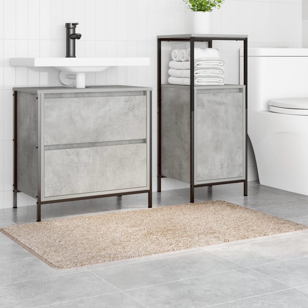 Tappetino da bagno rettangolare crema 70x120 cm polipropilene antiscivolo