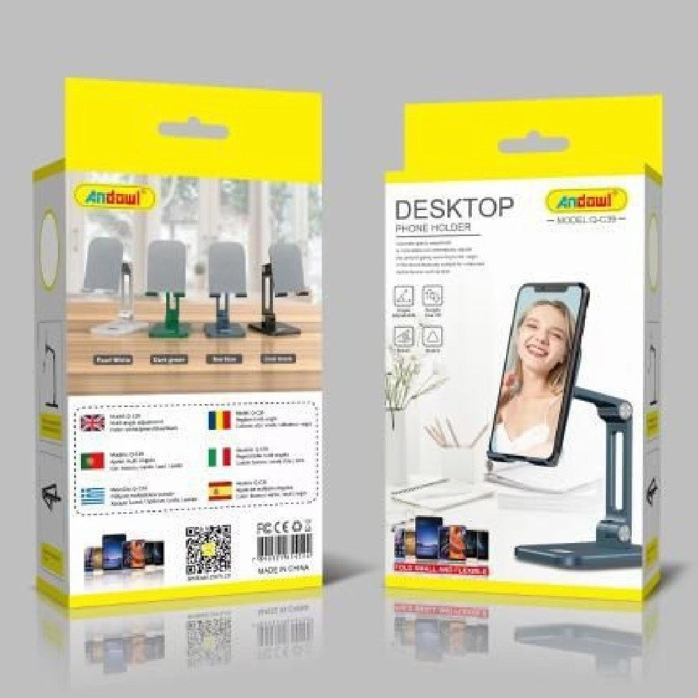 Trade Shop - Porta Cellulare Da Tavolo Pieghevole Flessibile Regolazione Multiangolo Q-c39 -