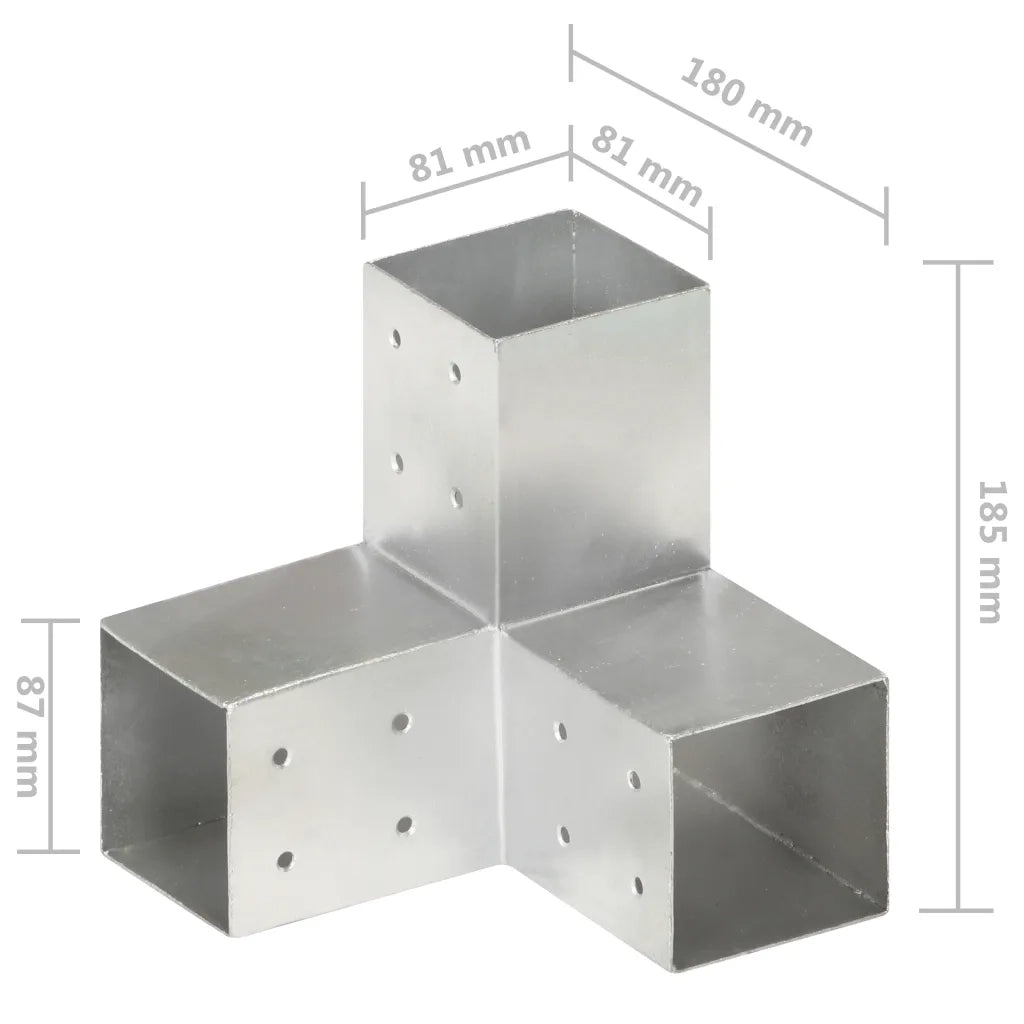 Connettore per Pali a Forma di Y in Metallo Zincato 81x81 mm 145465