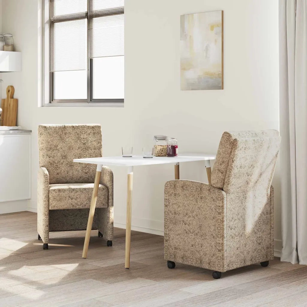 Sedie da Pranzo con Ruote 2 pcs Grigio chiaro 58 x 67 x 97 cm