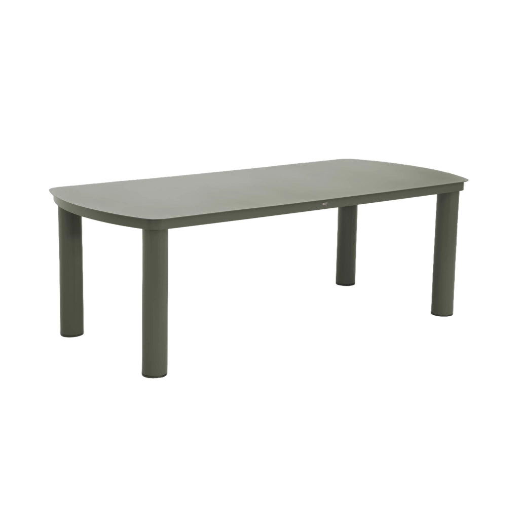 Set tavolo da giardino in alluminio con 8 sedie, verde kaki