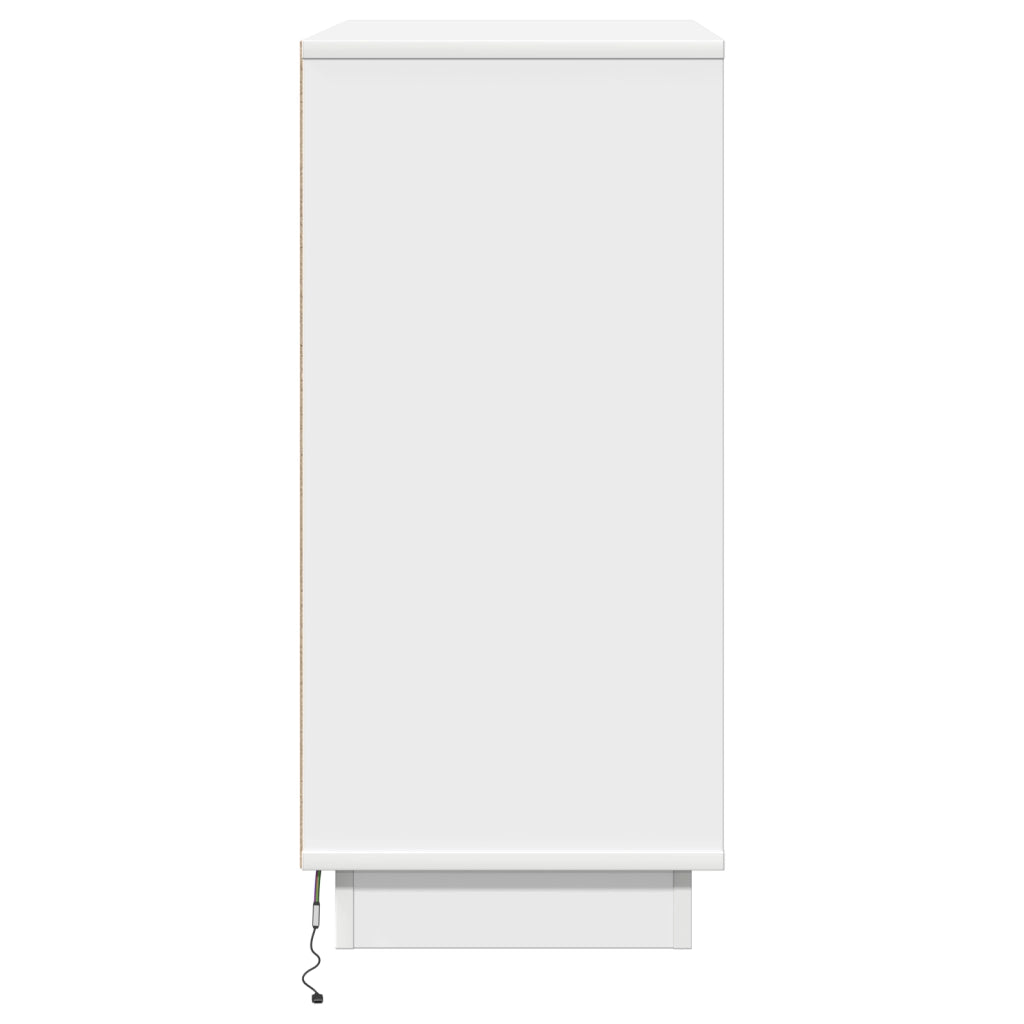 Comodino  con LED Bianco 71x34,5x75 cm Legno ingegnerizzato