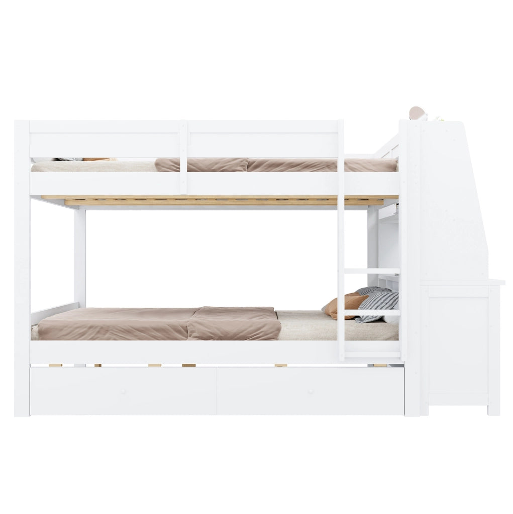 Letto a castello alto 140x200 cm con scrivania e contenitore