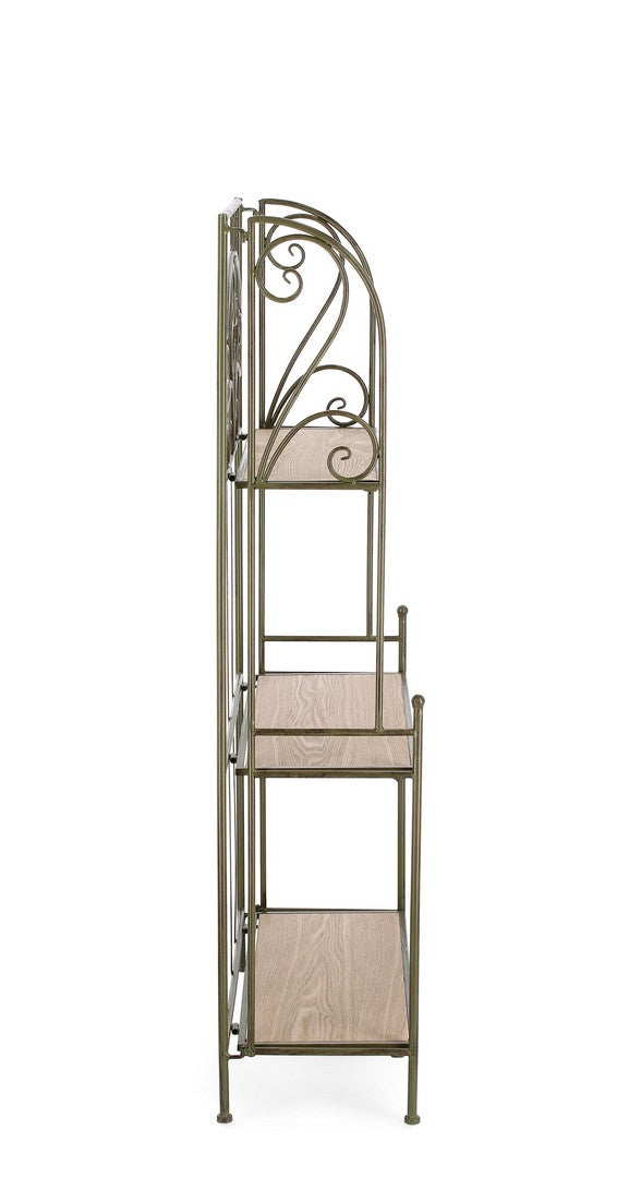 Scaffale 3 Ripiani 60x28x127 cm in Acciaio Guenda Verde Scuro