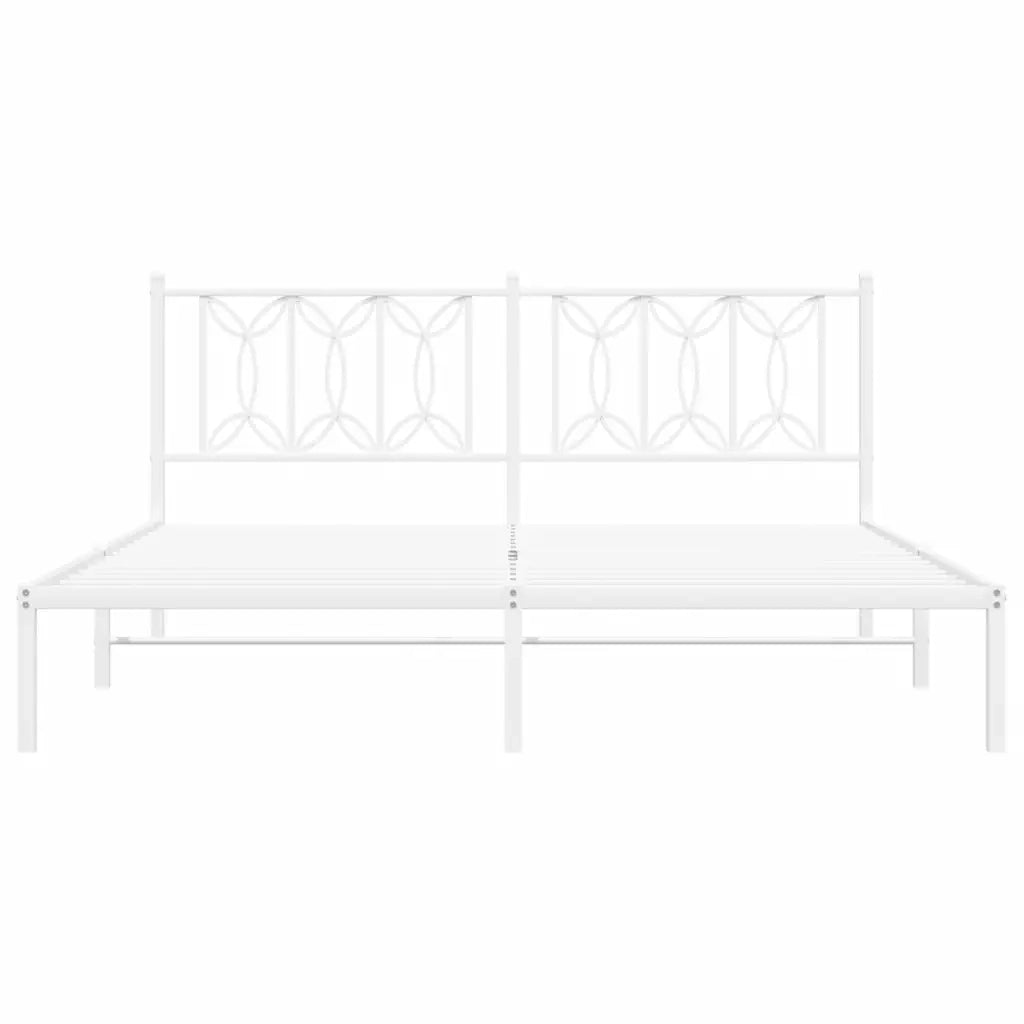Giroletto con Testiera Metallo Bianco 183x213 cm 376182