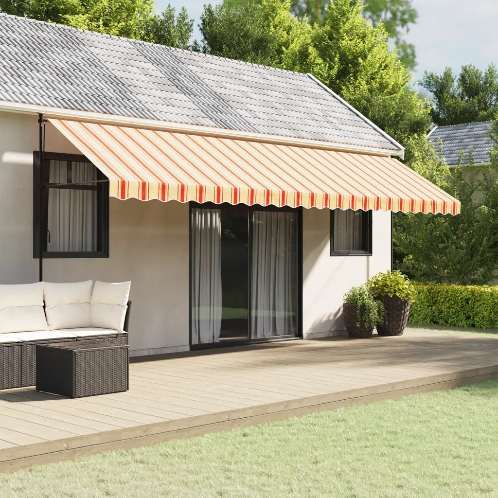 vidaXL Tessuto Ricambio per Mantovana Tenda Righe Giallo Arancione 6 m