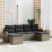 Set Divano da Giardino 6 pcs Grigio Rattan in Polipropilene 3346149