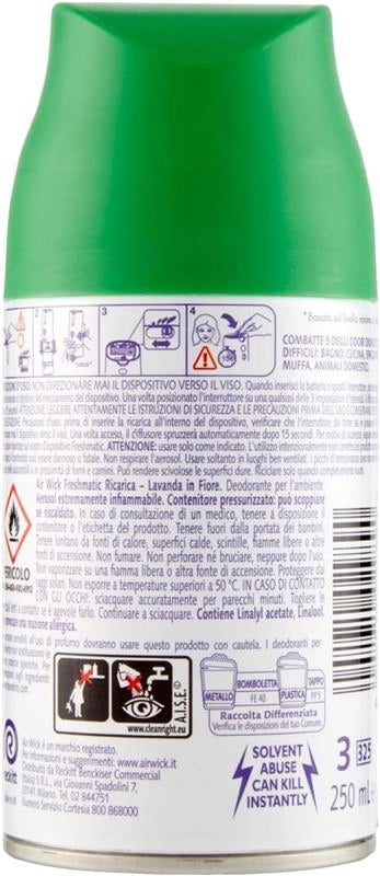 AIR WICK SPRAY AUTOMATICO POTERE NEUTRALIZZA ODORI INFUSO CON PLI FRAGRANZA LAVANDA IN FIORE FINO A 70 GIORNI 250 ML