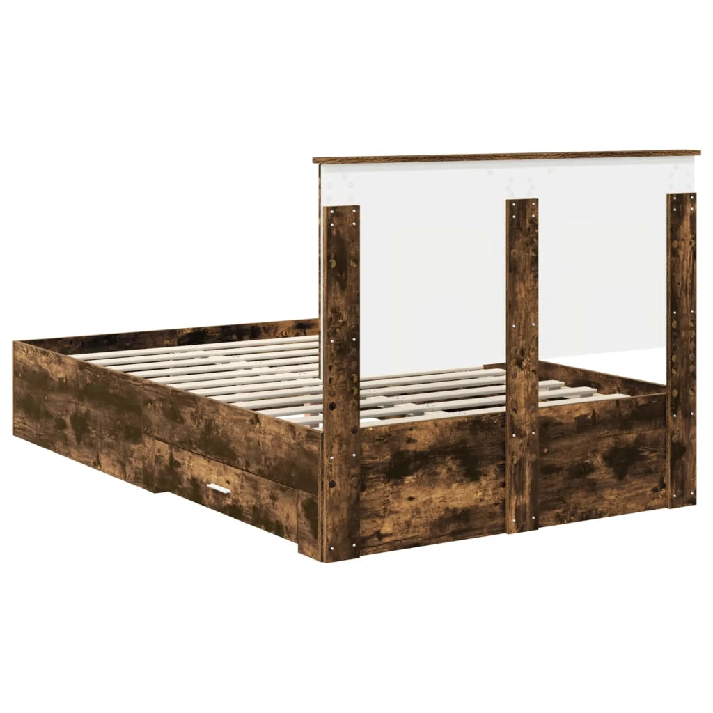 Struttura del letto Rovere fumé 120 x 200 cm Legno multistrato