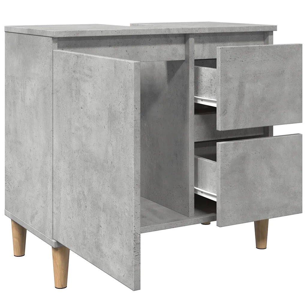 Mobile Lavabo da Bagno Grigio Rovere 65x33x60 cm in Truciolato
