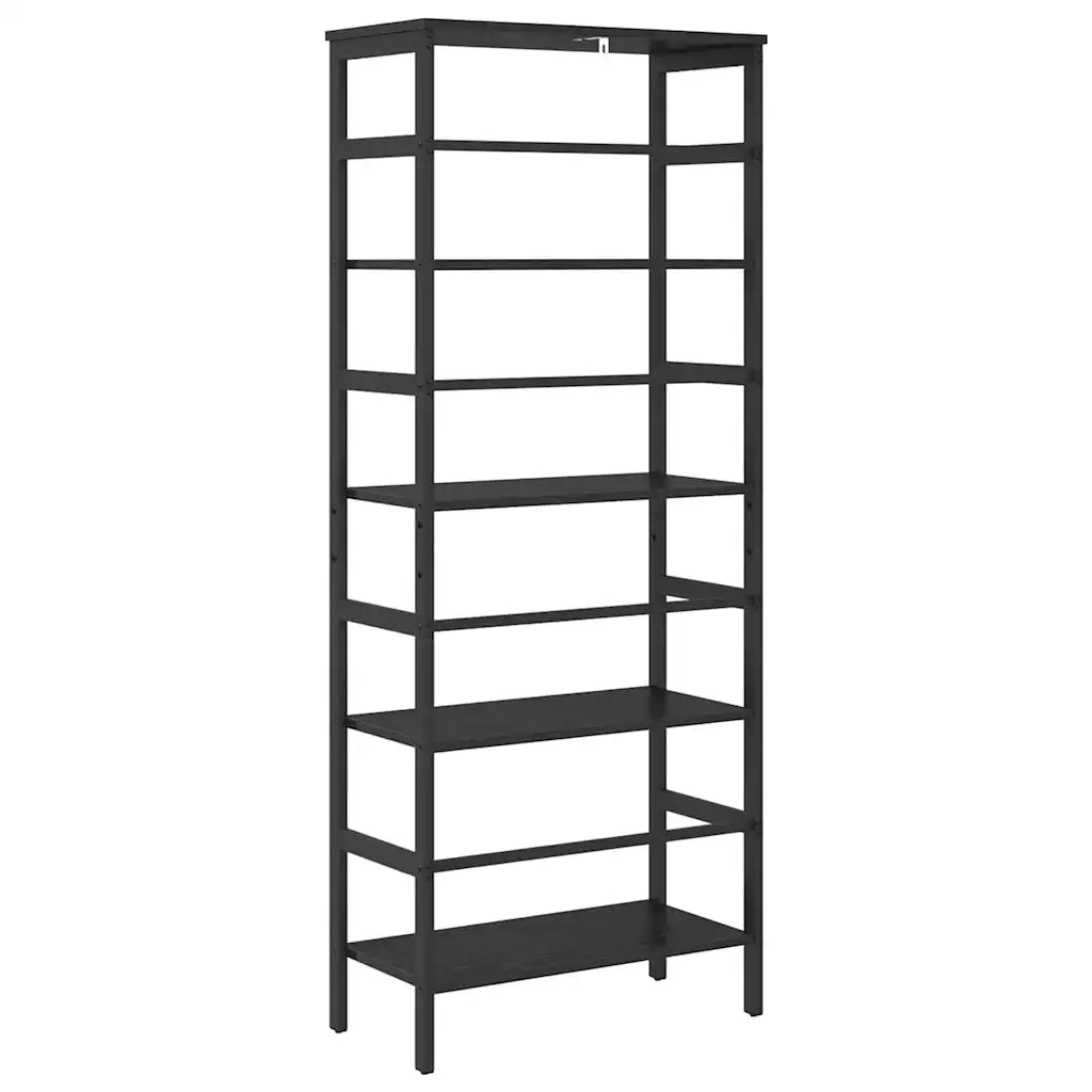 Libreria-Scaffale per Libri-Mobile di Stoccaggio Rovere Nero 60 x 29,5 x 149 cm Legno multistrato