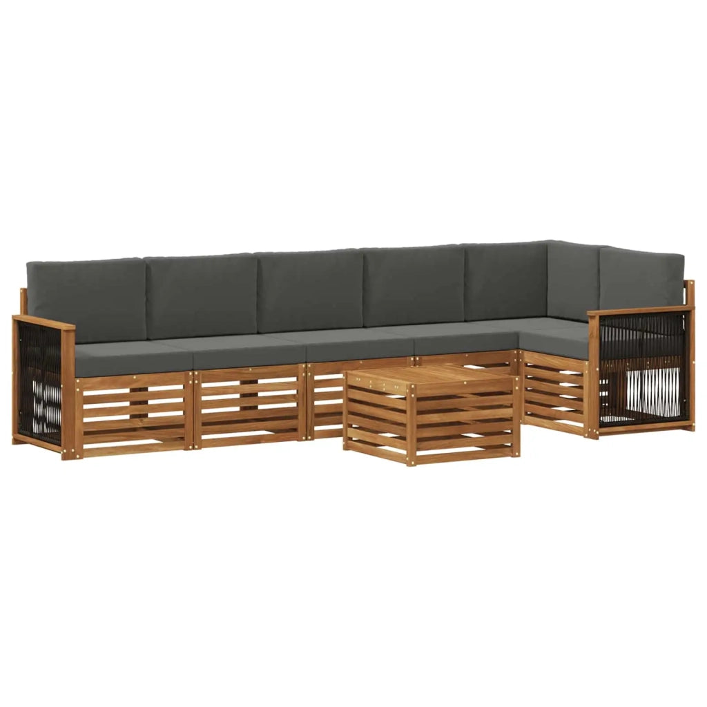 Set di divani da esterno 6 pz Naturale e Antracite 3384443