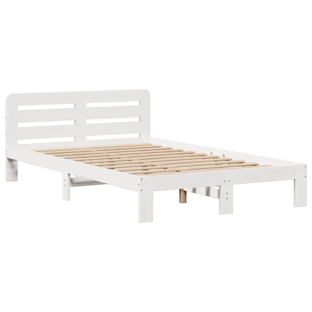 Letto Libreria senza Materasso Bianco 135x190 cm Legno di Pino 3309987