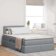 Letto con contenitore e materasso Grigio chiaro 120 x 190 cm