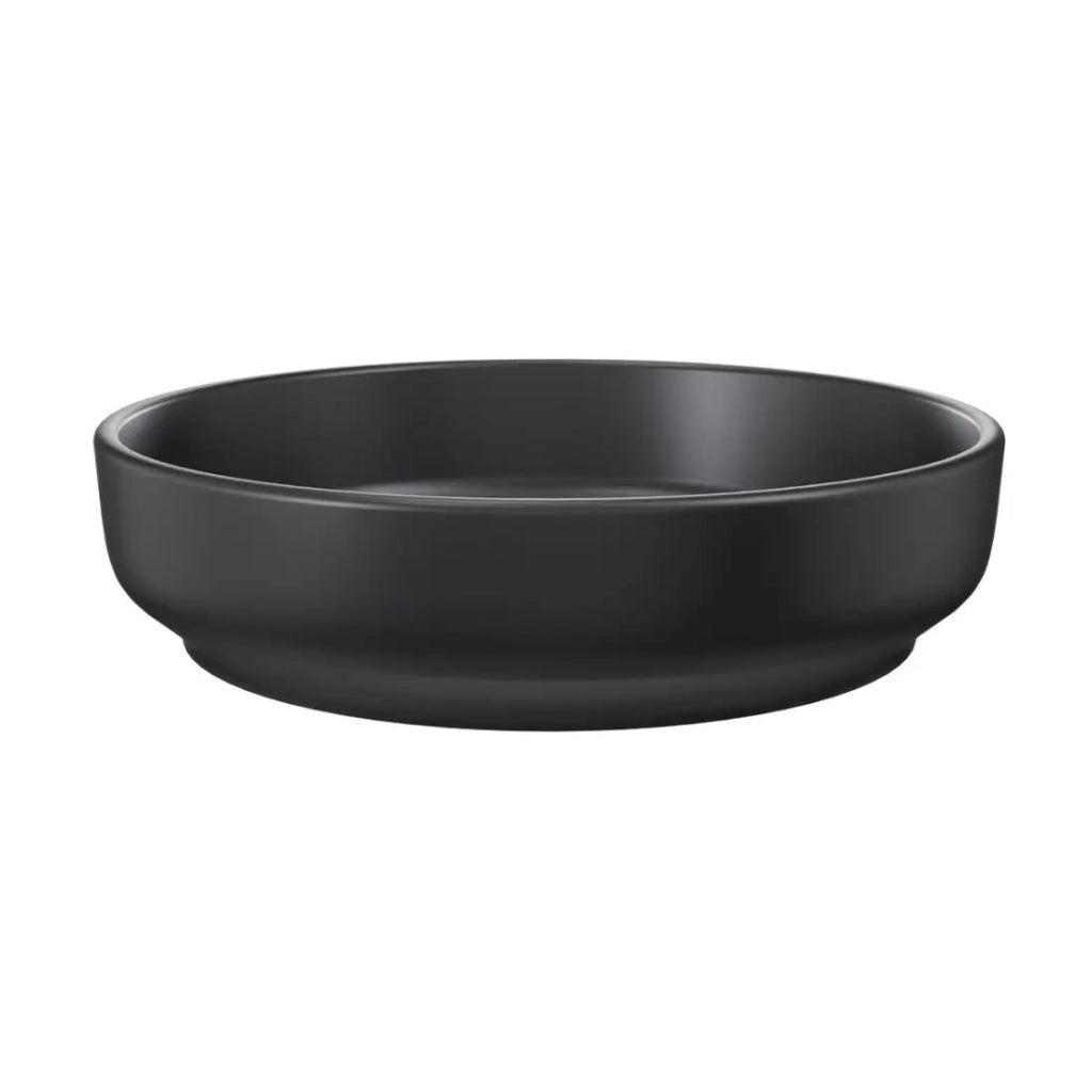 Lavabo da appoggio rotondo 40 cm in ceramica nera opaca