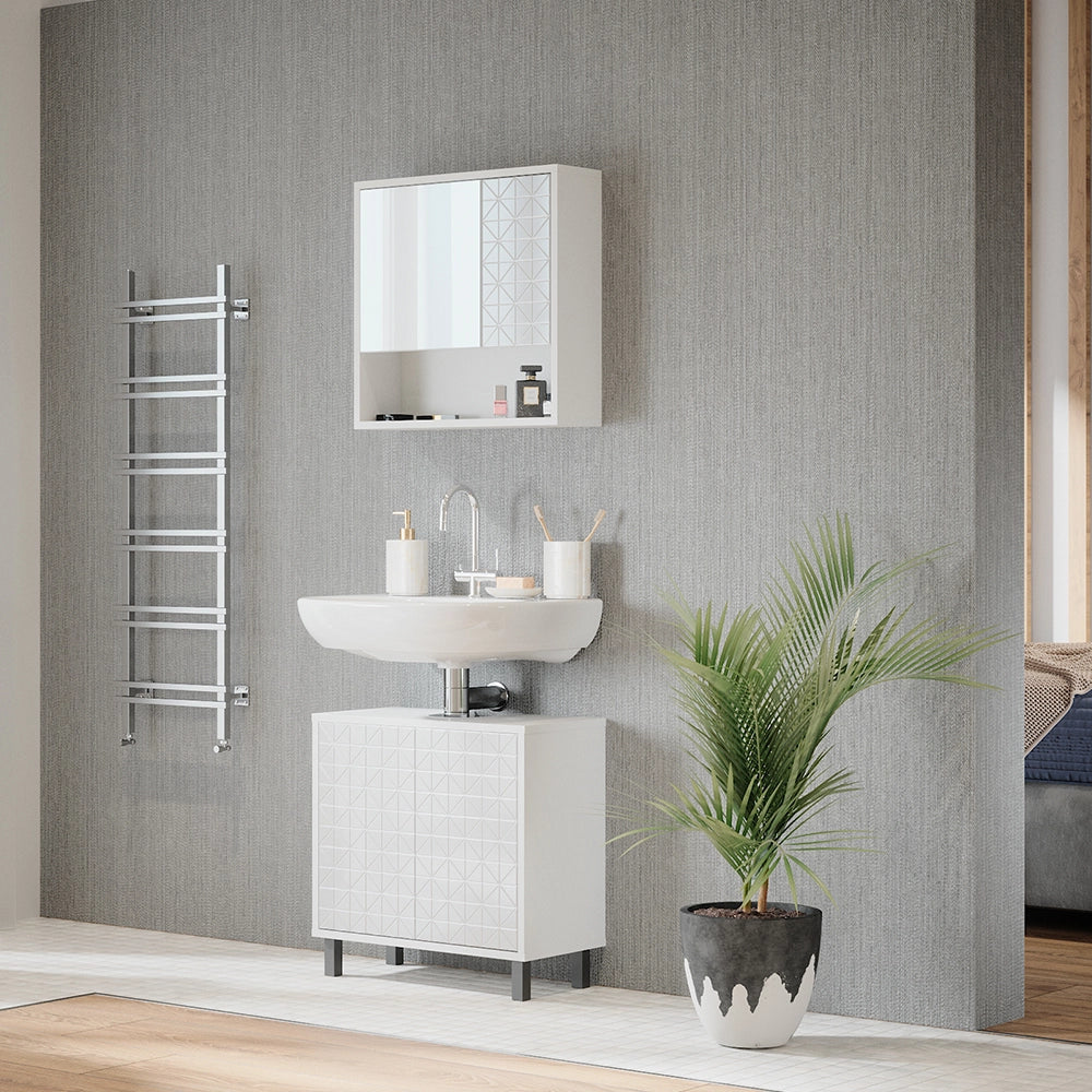 Vicco Specchio contenitore bagno Bianco 54 x 53 cm