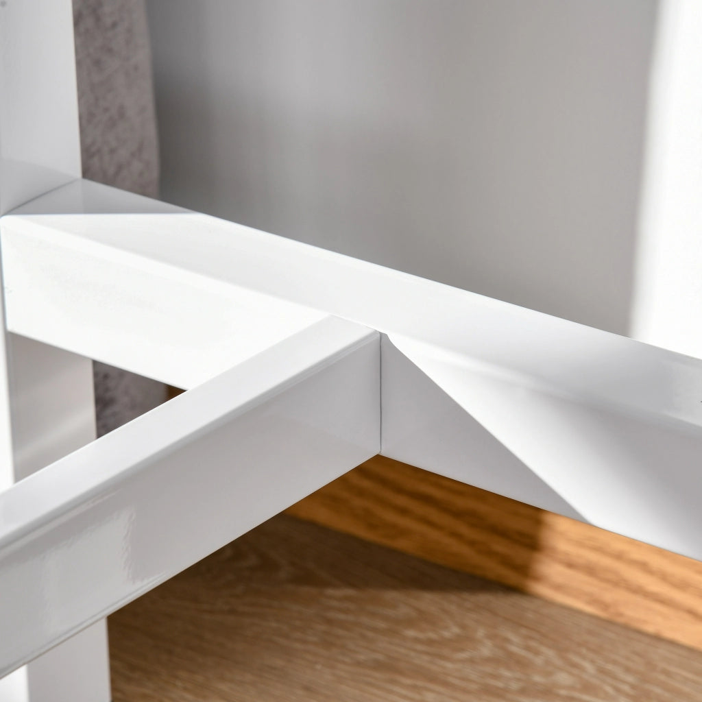 Tavolo alto da bar ¨C Xylo ¨C 120x40x100 cm acciaio effetto marmo bianco