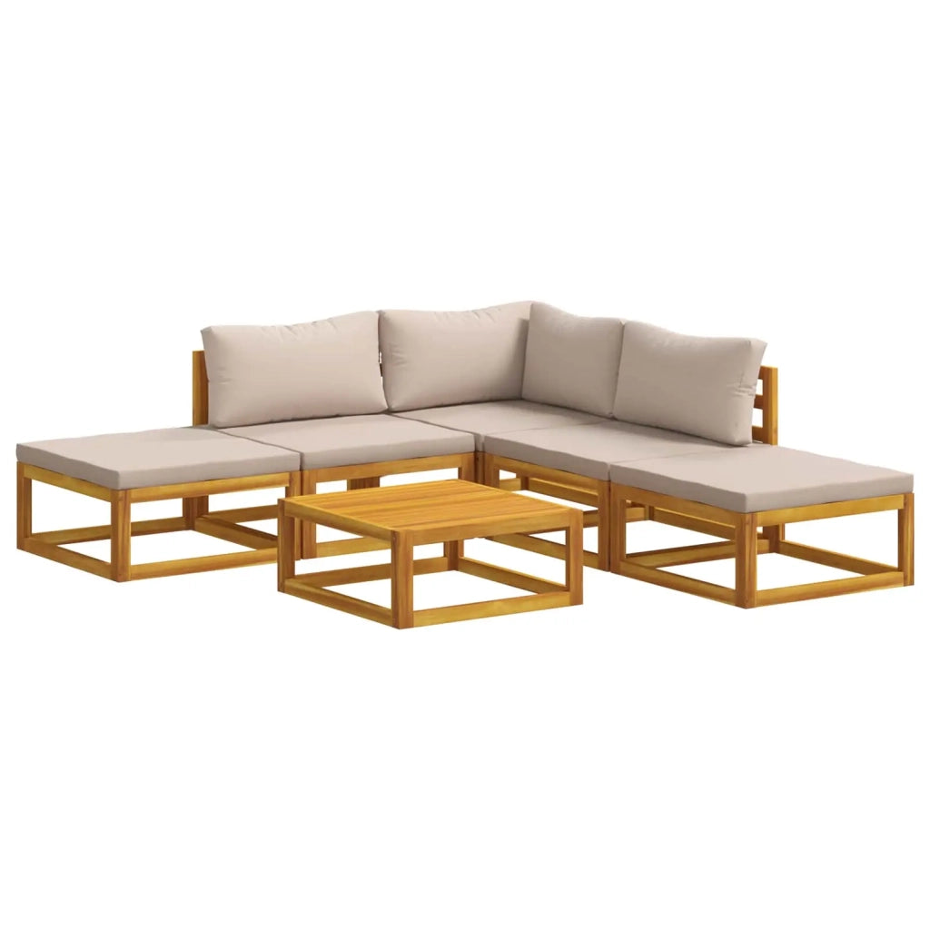 Set di divani 6 pz Naturale Legno di Acacia Massello 3417214