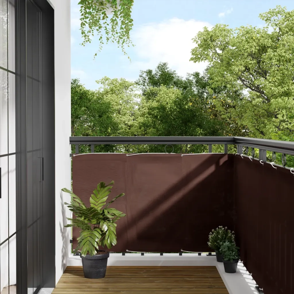 Paravento da Balcone Marrone 90x800 cm 100% Poliestere Oxford 4000390