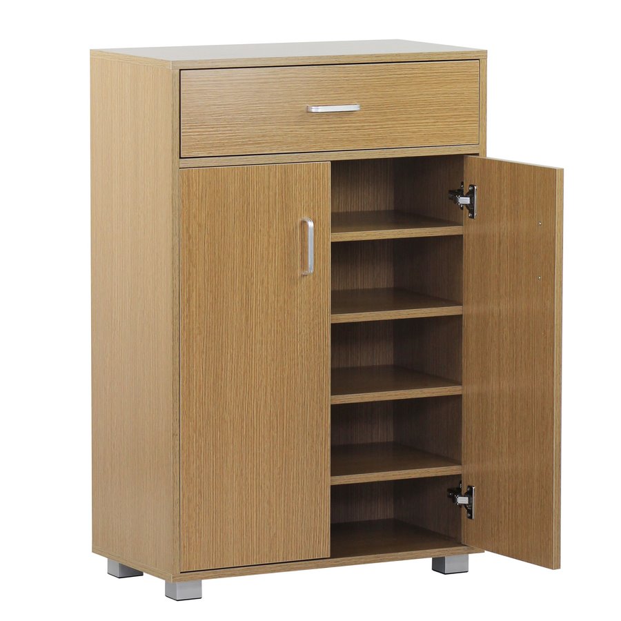 Mobiletto Multiuso 63x95x33 cm in Legno Melaminico Rovere