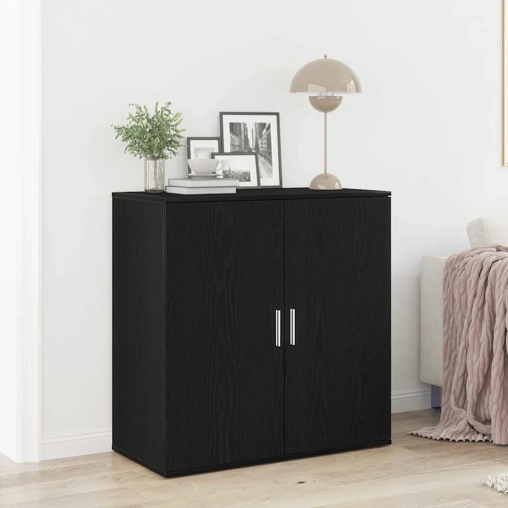 Credenza-Buffet-Armadio da cucina Rovere Nero 79 x 38 x 80 cm Legno multistrato