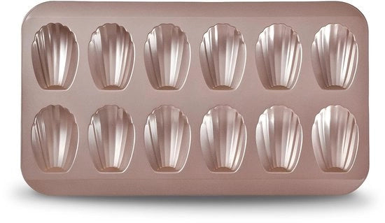 Fornello a forma di Madeleine con anticipo - 12 fori - Acciaio inossidabile - Sostenibile - Alta resistenza termica - 40x23 cm - Fornello per torte