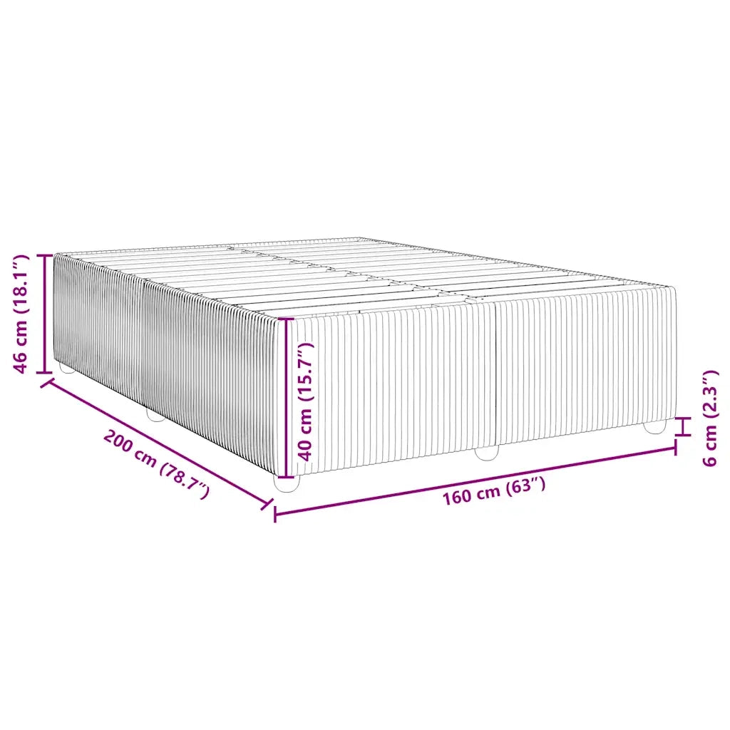 vidaXL Giroletto senza Materasso Grigio Scuro 160x200 cm Tessuto