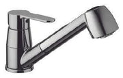 Miscelatore lavello cucina con doccetta estraibile canna girevole serie blu cromato