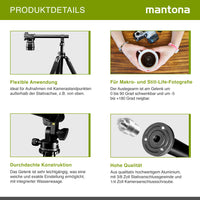 Mantona Braccio di estensione per treppiede, 31 cm