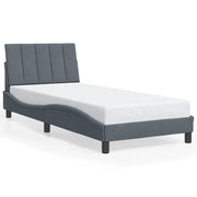 Letto singolo | Letto per adulti | Giroletto senza Materasso Hanko Grigio Scuro 90x200 cm Velluto