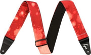 Cinturino per chitarra in nylon trattato con acido con disegno tie-dye 5cm - colore rosso