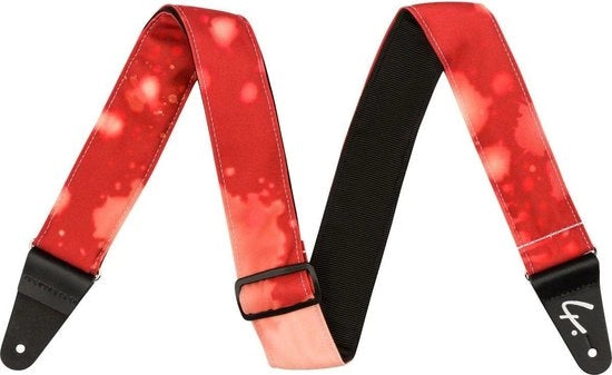 Cinturino per chitarra in nylon trattato con acido con disegno tie-dye 5cm - colore rosso