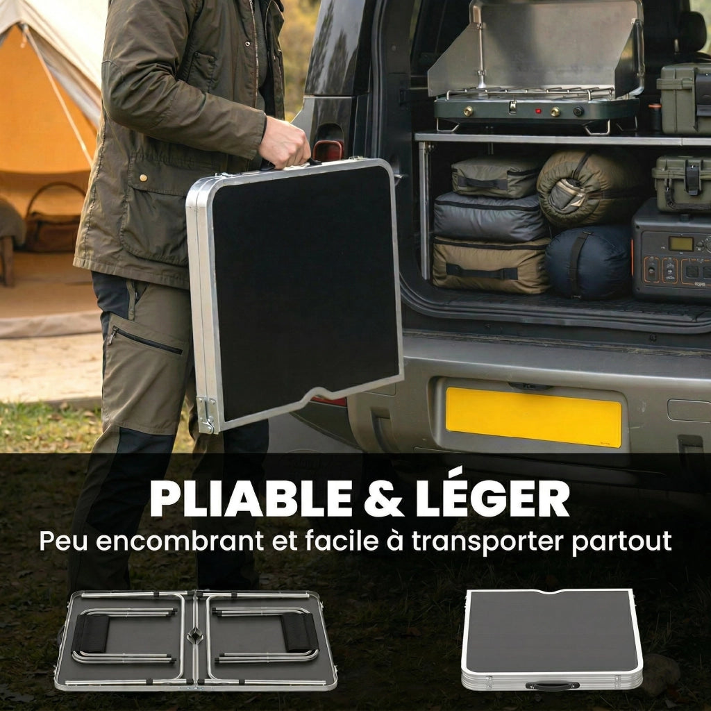Tavolo da pranzo pieghevole con 4 sedie ¨C zephmum ¨C grigio scuro 120x60x55-70cm