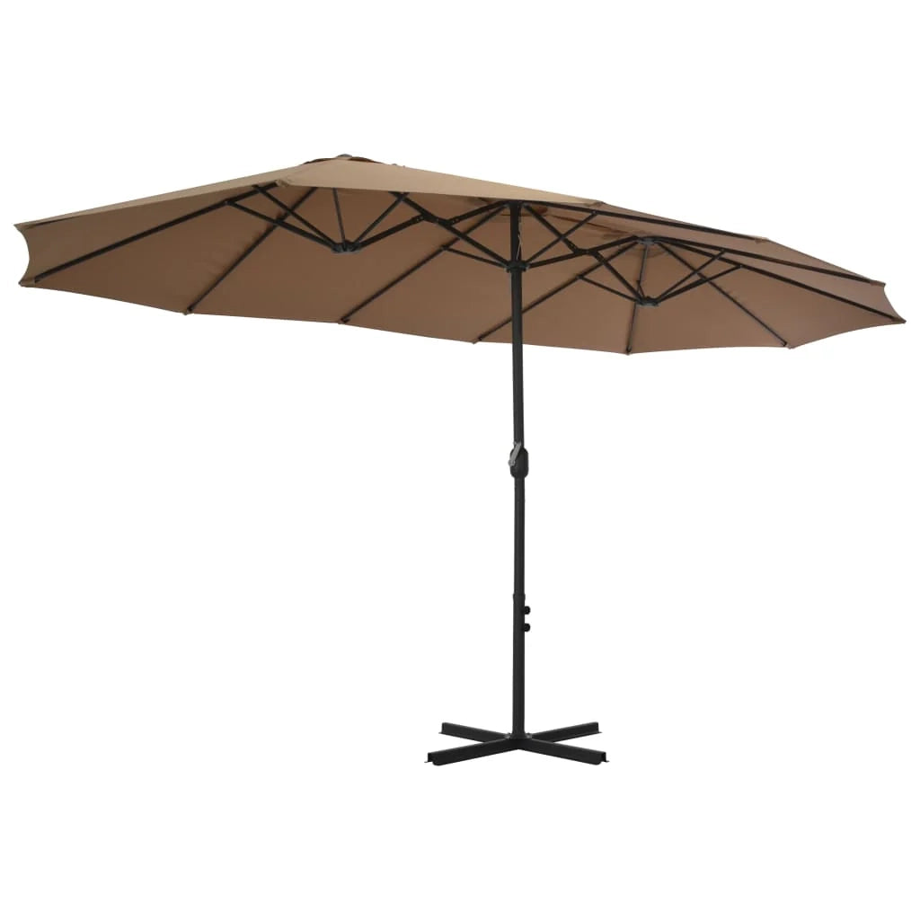 Ombrellone da esterno e palo in alluminio 460 x 270 cm tortora 02_0008298