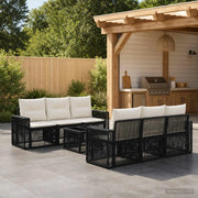 Set Divano da Giardino 7 pz Nero polyrattan 3435055