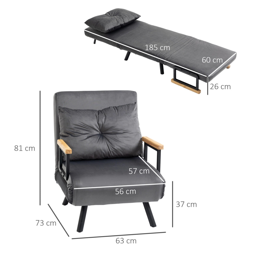 Poltrona letto reclinabile grigio scuro