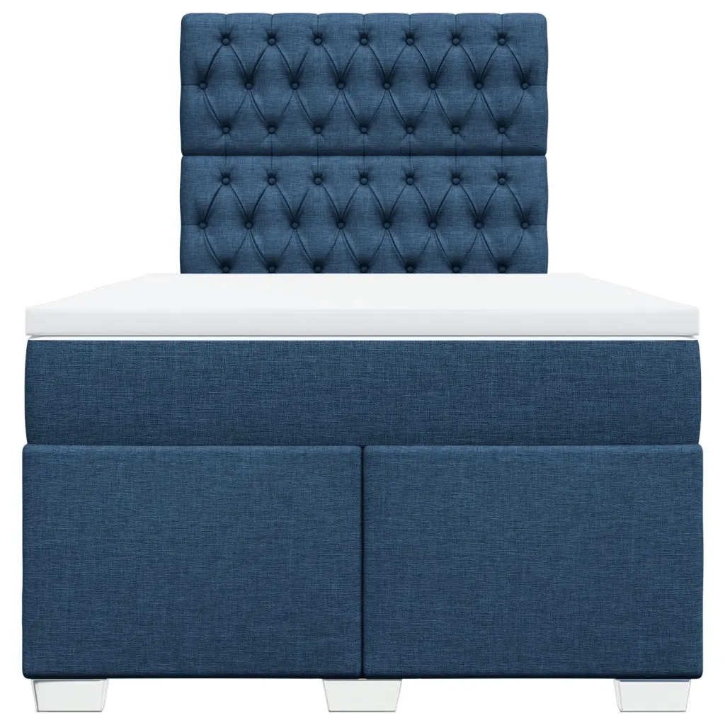 Giroletto a Molle con Materasso Blu 120x190 cm in Tessuto