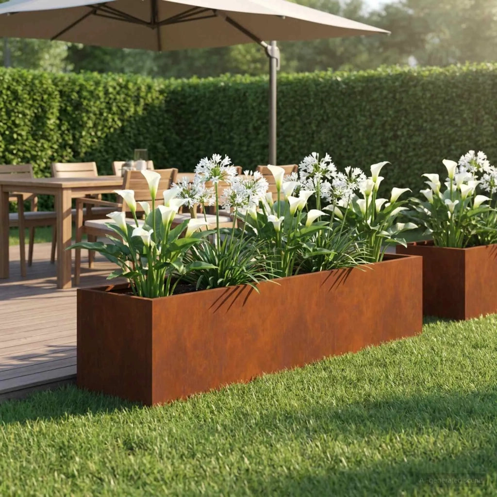 Vaso da giardino Ruggine 80 x 20 x 20 cm Acciaio Corten 8005174
