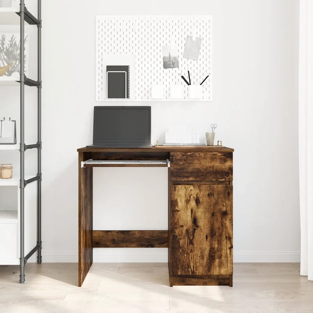 Scrivania | Tavolo da Ufficio Rovere Fumo 86x49x76 cm in Legno Multistrato