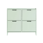 Scarpiera Slim da Ingresso con 4 ante e 4 scomparti Salvaspazio 100x19x91 cm Verde FSR100-GR