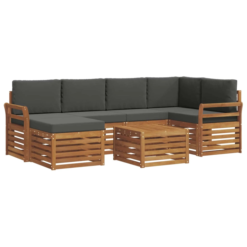 Set divano sezionale con cuscino 7 pcs Naturale e Antracite