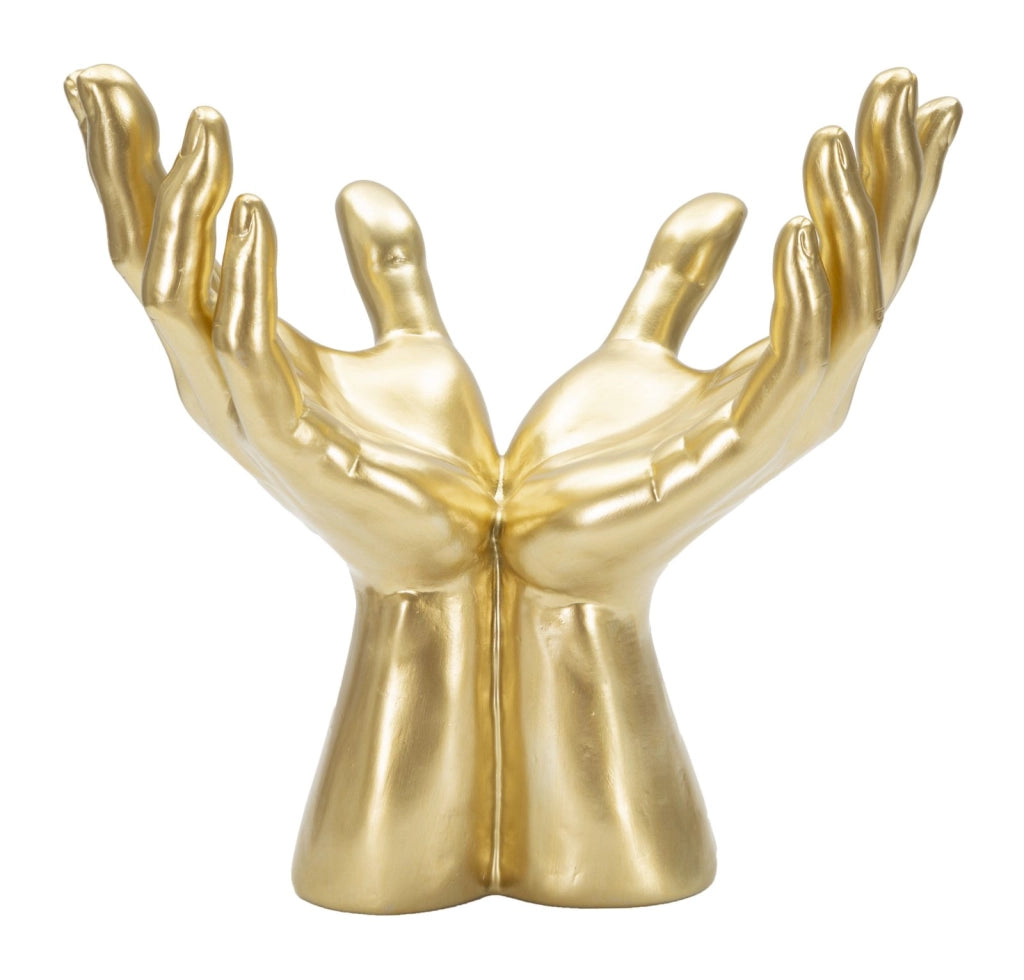 Statua Mani "Peace" 25x24x15 cm in Poliresina Oro